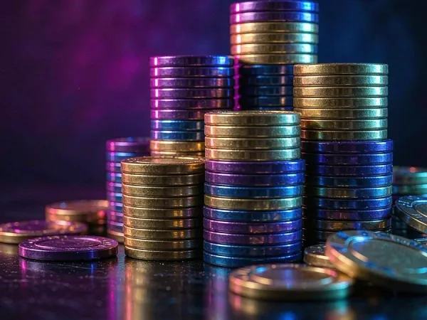 bro444 + Stacks of colourful casino chips on a dark surface